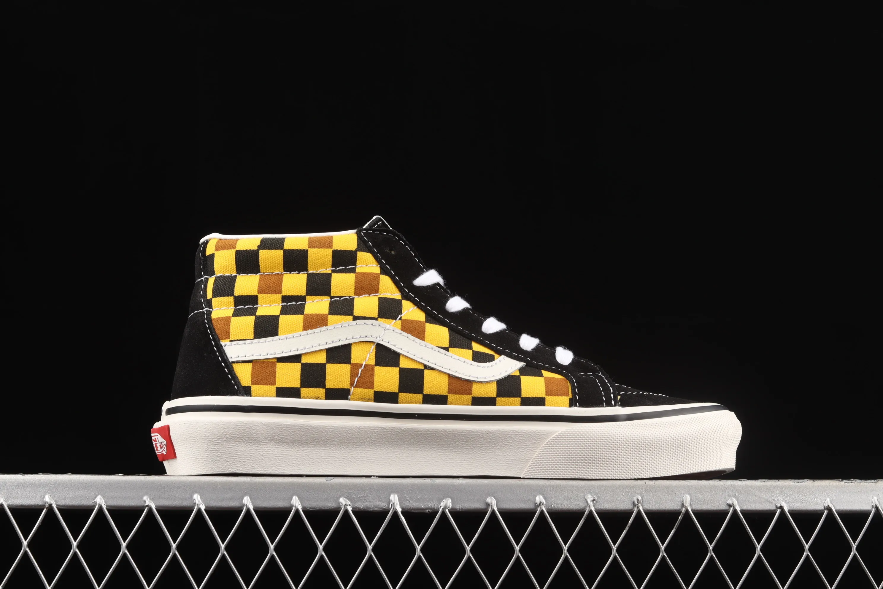 All categories Vans Vans series Vans Mid Vans China Special offer Vans Sk8-Mid Vans black blue orange plaid color mid-top casual sneakers VN0A3WM3SW1
